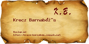Krecz Barnabás névjegykártya