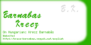 barnabas krecz business card